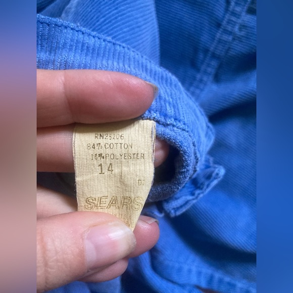 Vintage Cordoroy Pants Size 14 SEARS Light Blue - Picture 5 of 7